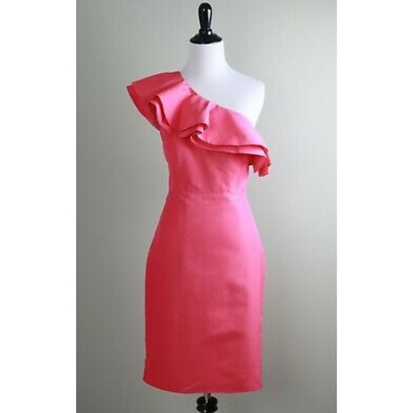 j crew one shoulder ruffle dress